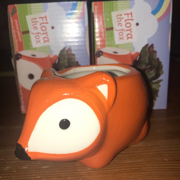 Other - 2/$20 Small Fox Ceramic Planter